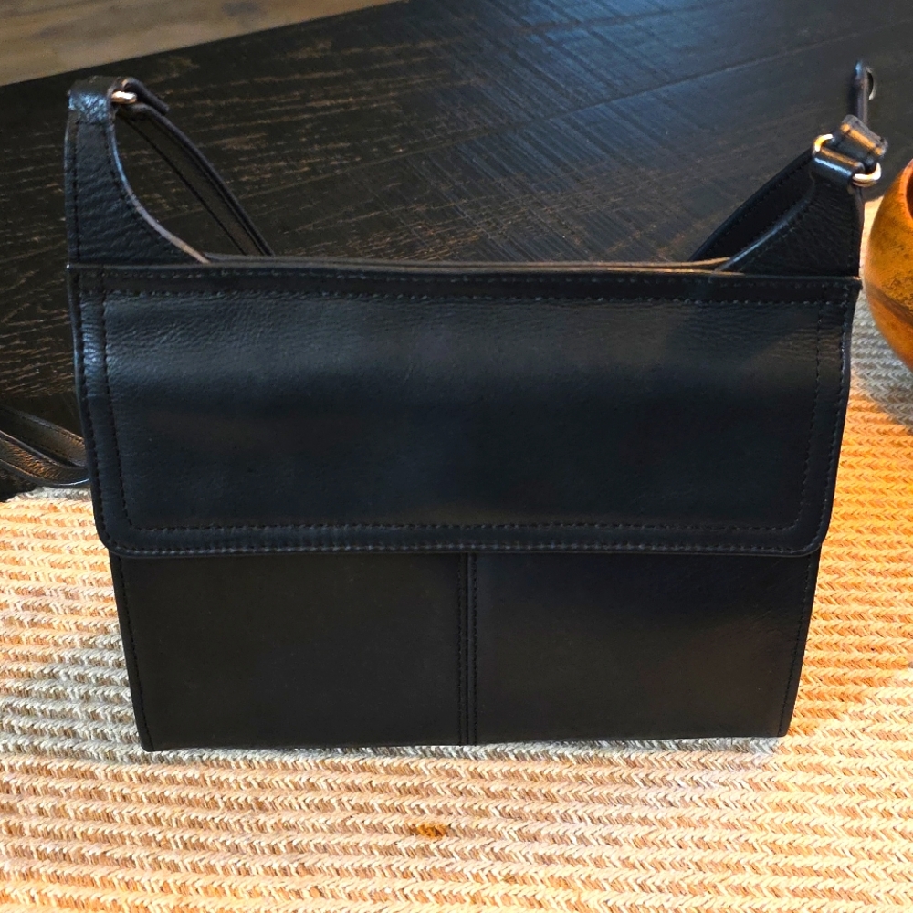Fossil Vintage Midnight Black Leather Shoulder/crossbody Bag - Picture 2 of 12